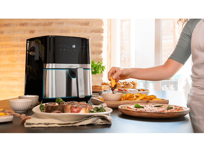 Freidora de aire - Cecotec Cecofry Full Inox 5500 Pro, 1700 W, 8 Modos, 5.5 l, Plata