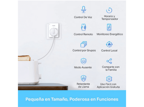Enchufe inteligente - ‎TP-Link Tapo P110 Mini Smart Wi-Fi, Bluetooth 4.2, Temporizador, Modo Ausente, Blanco