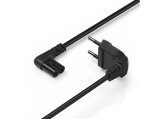 Cable alimentación europeo - Hama 00223282, Enchufe de 2 clavijas, Conector CA C7, 1,5m, Protección contra dobleces, Universal, Negro
