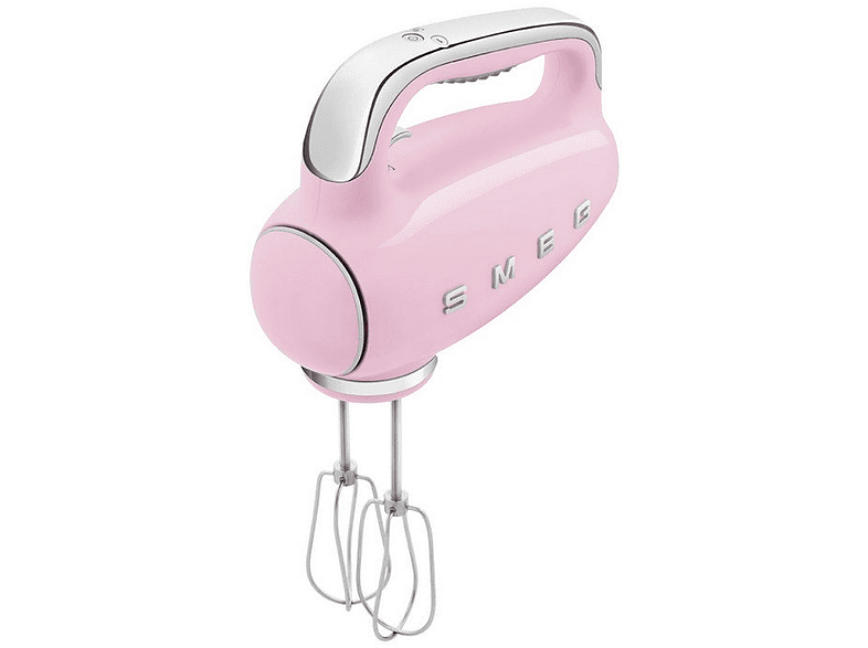 Batidora de mano - Smeg HMF01PKEU 50' Style, Eléctrica, 250 W, 9 Velocidades, Función turbo, LED, Rosa