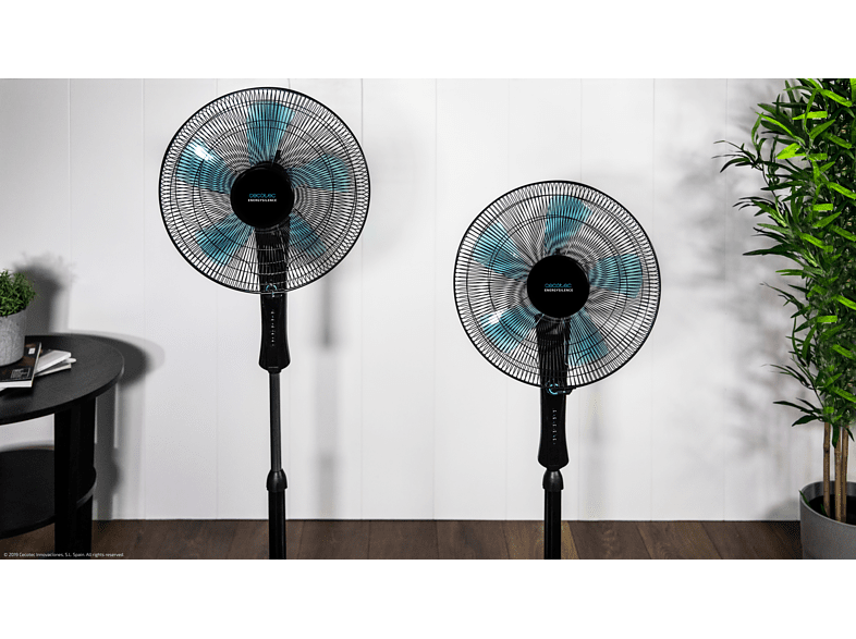 Ventilador de pie - Cecotec EnergySilence 520 Power Black, 50 W, 5 Velocidades, Negro metalizado