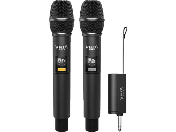 Micrófono - Vieta Pro Party Mic Duo, -25 db, Inlámbrico, Negro