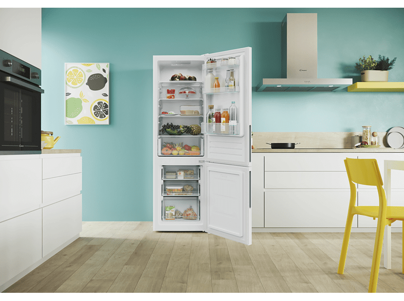 Frigorífico combi - Candy  City CCT3L517EW, 260 l, Low Frost, 176cm, Iluminación LED, Blanco