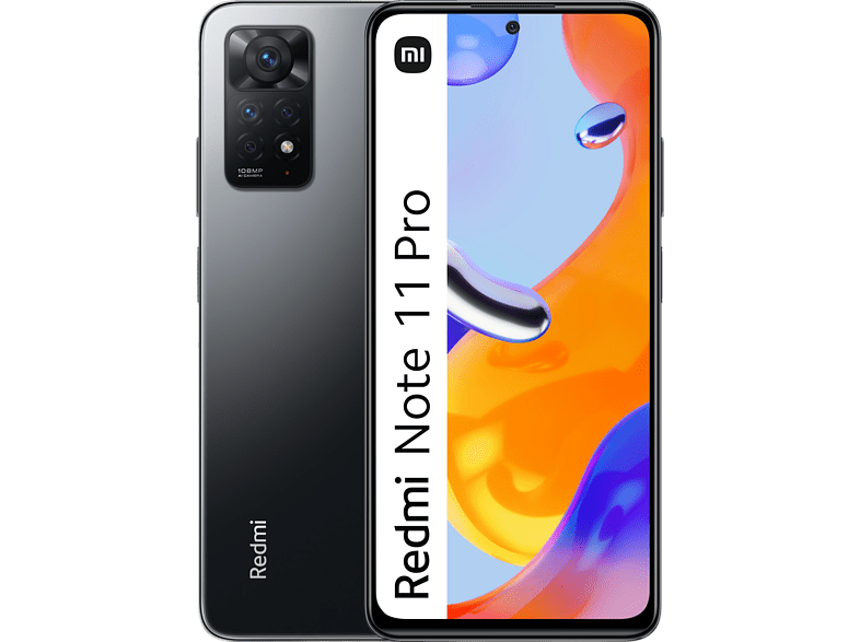 Móvil - Xiaomi Redmi Note 11 Pro, Gris Grafito, 128 GB, 6 GB RAM, 6.67 FHD+, Helio G96, 5000 mAh, Android 11