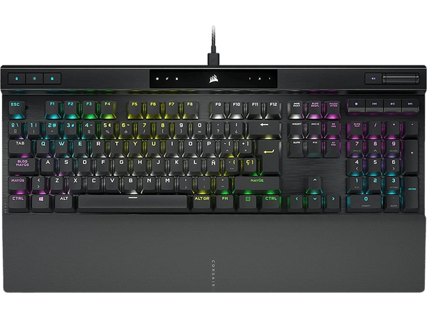 Teclado gaming - Corsair K70, USB, Retroiluminación RGB, Negro