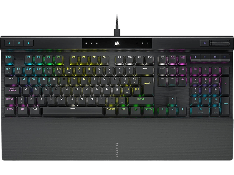 Teclado gaming - Corsair K70, USB, Retroiluminación RGB, Negro