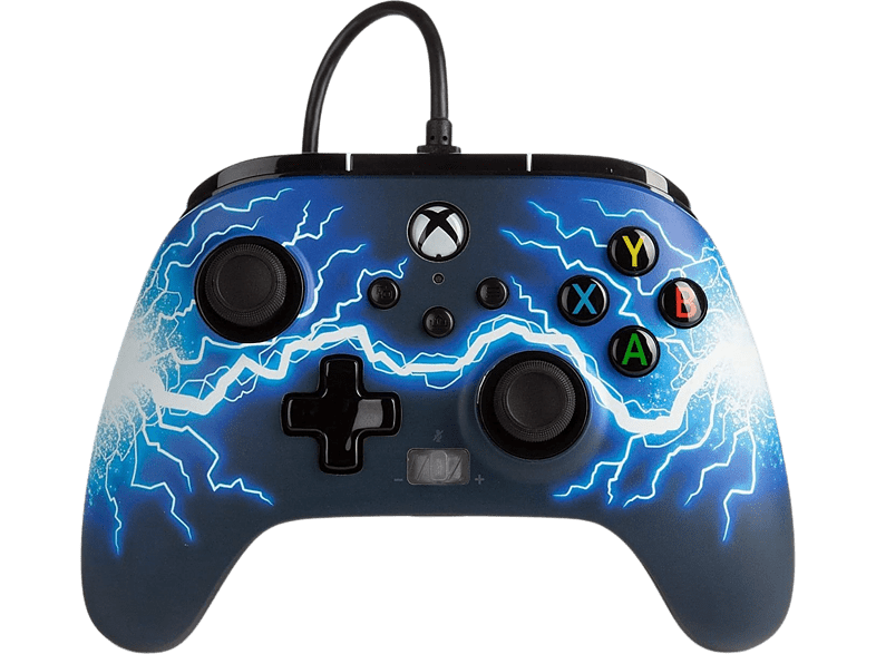 Mando - PowerA Enhanced, Para mando Xbox Series X/S, Diseño Arc Lighting, Cable, USB, Jack 3.5 mm, Azul