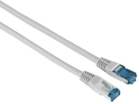 Cable de red - Hama 00200925, 10 m, 1 GBit/s, F/UTP, CAT 6, Enchufe RJ45, Gris