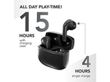 Auriculares True Wireless - Music Sound BTMSTWSSWAGK, De cápsula, Bluetooth,  Autonomía de hasta 20 h, Negro