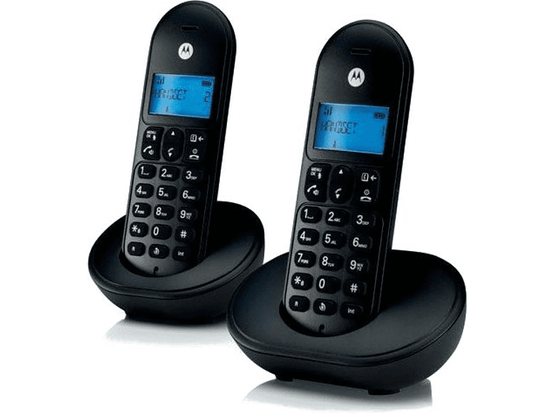 Teléfono inalámbrico - Motorola T102 DUO, batería de larga duración, negro