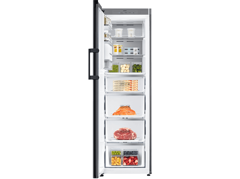 Congelador vertical - Samsung BESPOKE RZ32A7485S9/EF, 323 l, 40 dB, 185 cm, Metal Cooling, Inox