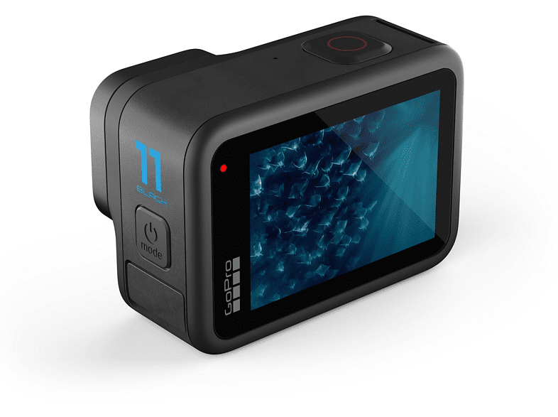 Cámara deportiva - GoPro Hero 11 Black, 5.3K, 24.7 MP, SuperFoto, HDR, HyperSmooth 5.0, Slo-Mo x8, Sumergible 10m, Negro