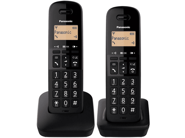 Teléfono - Panasonic KX-TGB612, 2 Terminales, Bloqueo de llamadas, 50 contactos, Resistente a golpes, Negro