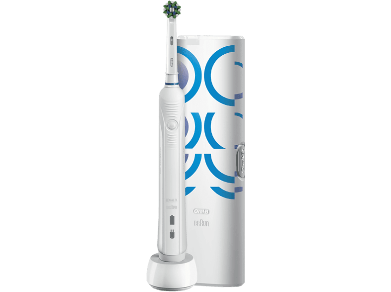 Cepillo eléctrico - Oral-B Pro 1 750, Con 1 Estuche De Viaje Y 1 Cabezal, Diseñado Por Braun, Blanco