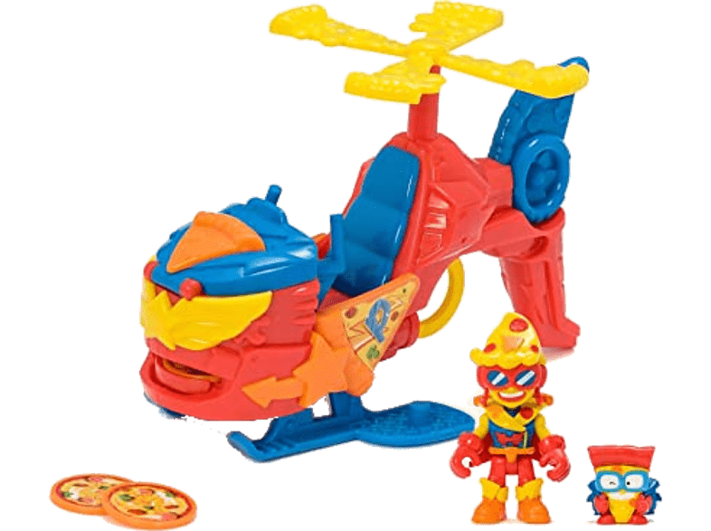 Figura - Magicbox Superthings Pizzacopter, Plástico, Dispara discos, Multicolor