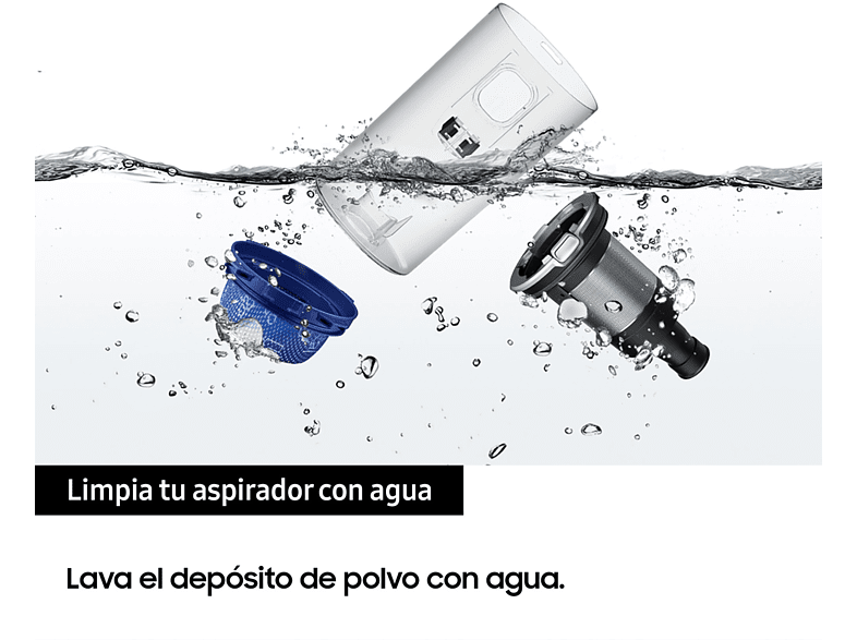 Aspirador escoba - Samsung VS15A6031R4/ES Sin cable, Multi Cyclone Jet 60, Digital Inverter, 150W, Autonomía 40 min, Teal Violet