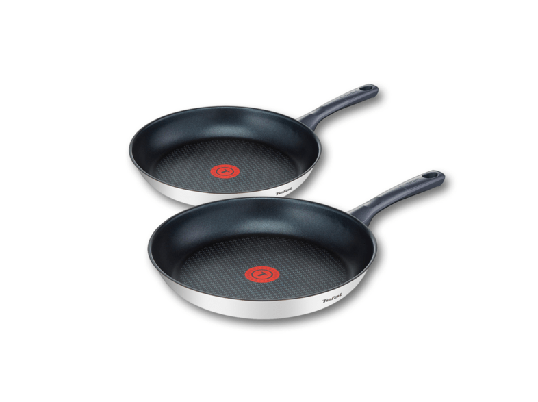 Set de sartenes - Tefal Daily Cook, 2 sartenes, 20 y 26 cm, Antiadherentes, Acero inoxidable