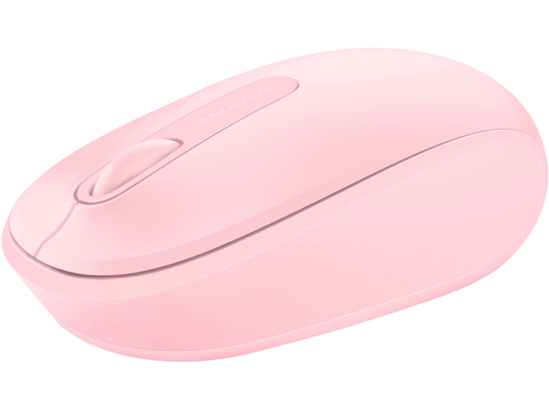 Ratón inalámbrico - Microsoft Wireless Mobile Mouse 1850, 1000 ppp, Nano transceptor Plug-and-go, Rosa