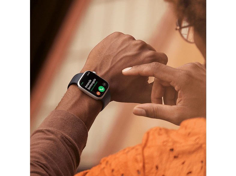 Apple Watch S8 (2022), GPS+CELL, 41 mm,  Caja de acero inoxidable, Vidrio delantero Ion-X, Correa Milanese loop oro