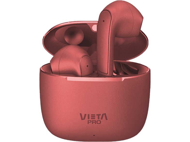 Auriculares True Wireless - Vieta Pro Fit 2, Bluetooth 5.3, Touch Control, Asistente de voz, 20 h, Rojo