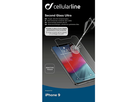Protector Pantalla  - Cellular Line Prot Cristal Apple iPhone XR Transparente Tempglassiph961