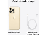 Apple iPhone 14 Pro Max, Oro, 128 GB, 5G, 6.7 Pantalla Super Retina XDR, Chip A16 Bionic, iOS
