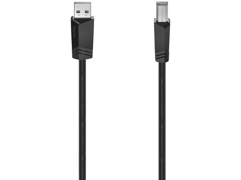 Cable USB - Hama 00200602, 1.5 m, USB-A, USB-B, USB2.0, Negro