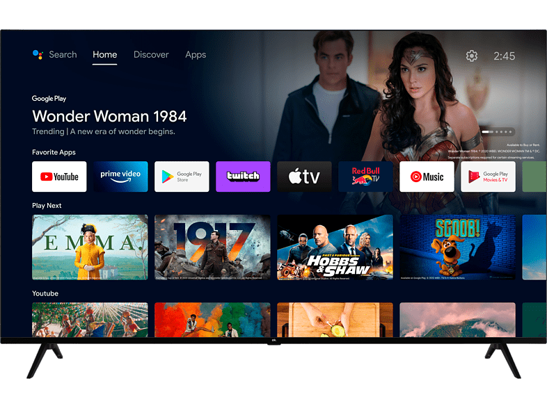 TV QLED 65 - OK OTV 65AQU-5022V, UHD 4K, Smart TV, DVB-T2, HDMI, USB, Android TV, Negro