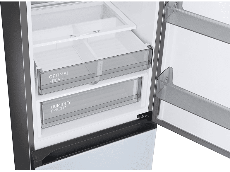 Frigorífico combi - Samsung BESPOKE RB34A7B5D48/EF, 344l, No Frost,  SpaceMax™, 185 cm, Metal Cooling, Satin SkyBlue