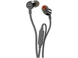 Auriculares Botón - JBL T210, Micrófono, Control remoto, Negro