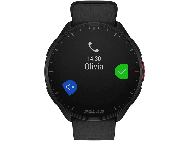 Reloj deportivo - Polar Pacer, Negro, 21 cm, 1.2, GPS, GLONASS, Galileo, QZSS., WR50M, Bluetooth