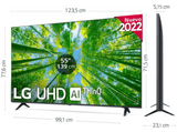 TV LED 55 - LG 55UQ80006LB, UHD 4K, Procesador Inteligente α5 Gen5 AI Processor 4K, Smart TV, DVB-T2 (H.265), Negro