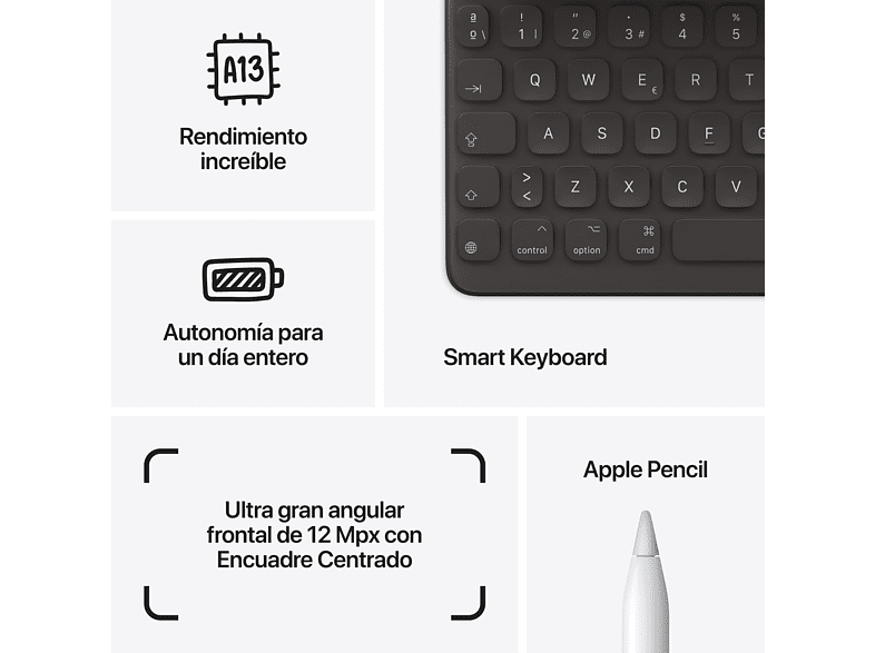Apple iPad 9ª generación, 256 GB, Plata, Wi-Fi, 10.2, Retina, Chip A13 Bionic, iPadOS
