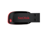 Pendrive de 64Gb - Sandisk Cruzer Blade, USB 2.0, ultracompacto, color negro y rojo