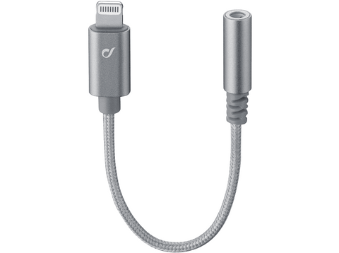 Adaptador - Cellular Line Music Enabler, Conector Lightning a jack 3.5 mm, Plata