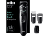 Barbero - Braun Series 3 BT3421, Recortadora De Barba, Dial de precisión, 40 ajustes de longitud, 3 accesorios