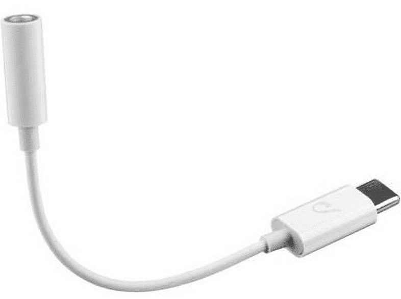 Adaptador - Cellular Line MUSICENABLERTYPECW, De USB C a 3.55 audio, 0.15m, Blanco