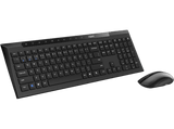 Pack Teclado + Ratón - Rapoo 8210M, QWERTY, 1600 dpi, Bluetooth, Wireless, Plug & Play, Tecnología Óptica, Negro