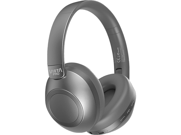 Auriculares inalámbricos - Vieta Pro Way 3, Dual Pairing, Gaming Mode, Doble plegado, 50 hs, Titanio
