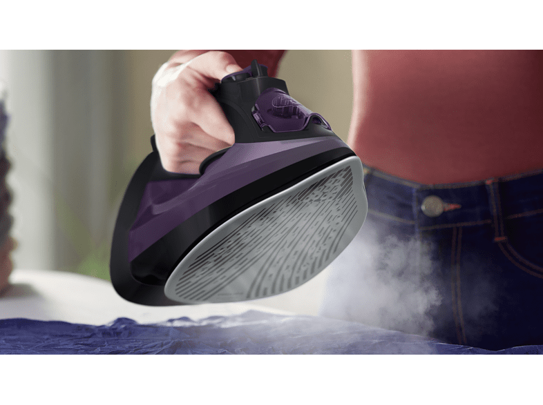 Plancha de vapor - Philips DST5030/80, Golpe de vapor hasta 180 g/min, Vapor vertical, Antigoteo, Calc-Clean, Morado