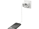 Adaptador de corriente - Hama 00223342, 4 entradas, 1 USB - C, 2 USB -A, 1 Contacto conexión a tierra, 20 W, Blanco
