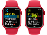 Apple Watch S8 (2022), GPS, 41 mm, Caja de aluminio, Vidrio delantero Ion-X, Correa deportiva PRODUCT(RED)