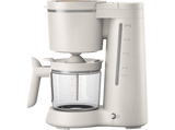 Cafetera de goteo - Philips Eco Conscious Edition HD5120/00, Sostenible, 1000 W , 10 Tazas, Función de apagado, Jarra cristal, Blanco