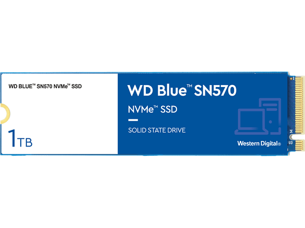 Disco duro SSD interno 1 TB - Western Digital  WD Blue SN570 NVMe SSD, Lectura 3500 MB/s, M.2 2280, Azul