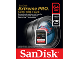 Tarjeta SDXC - SanDisk Extreme PRO, 64 GB, Hasta 200 MB/s lectura, U3, V30, Clase 10, Vídeo 4K UHD, Negro