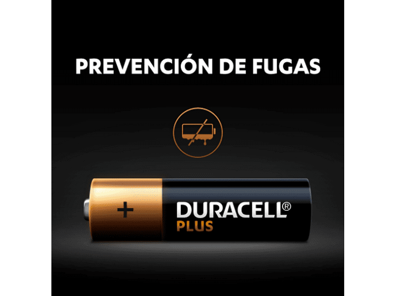 Pilas AA - Duracell PLUS MX1500 AA LR06 / LR6, Pilas alcalinas 1.5 V,  Paquete 12 unidades, Negro