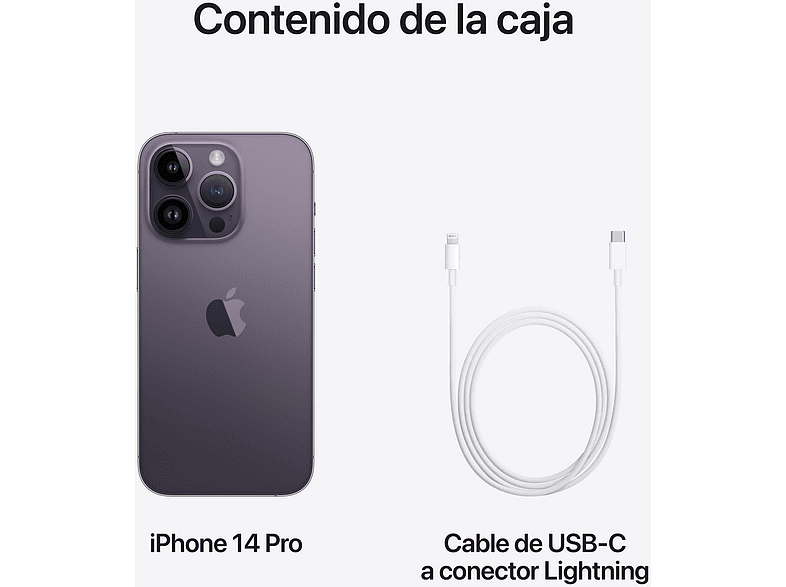 Apple iPhone 14 Pro, Púrpura, 1 TB, 5G, 6.1, Pantalla Super Retina XDR, Chip A16 Bionic, iOS