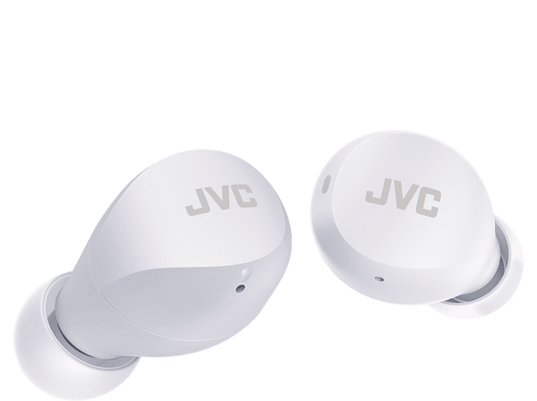 Auriculares True Wireless - JVC Gumy Mini HA-A6T, Control táctil, Autonomía 23 horas, Compatible con asistente de voz, IPX4, Blanco + Estuche de carga
