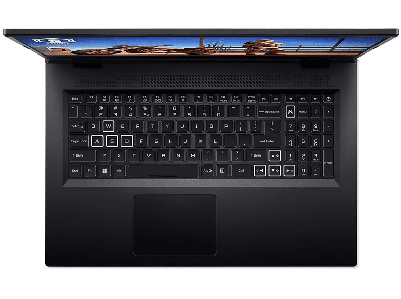 Portátil gaming - Acer AN517-55-75RS, 17.3 Full HD, Intel® Core™ i7-12700H, 16GB RAM, 512GB SSD, GeForce RTX™ 3060, Sin sistema operativo