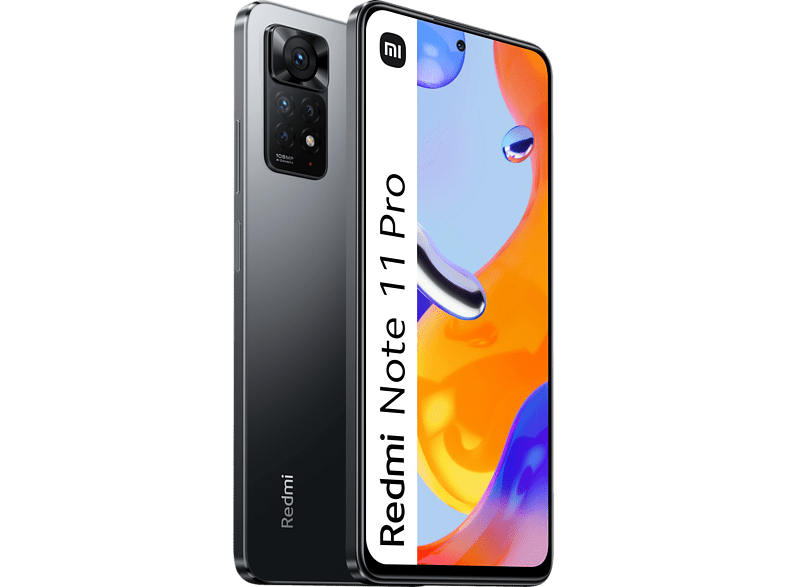 Móvil - Xiaomi Redmi Note 11 Pro, Gris Grafito, 128 GB, 6 GB RAM, 6.67 FHD+, Helio G96, 5000 mAh, Android 11